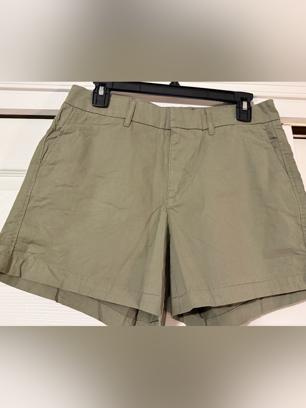 Quince Olive Sage Women's Flat-Front Chino Shorts